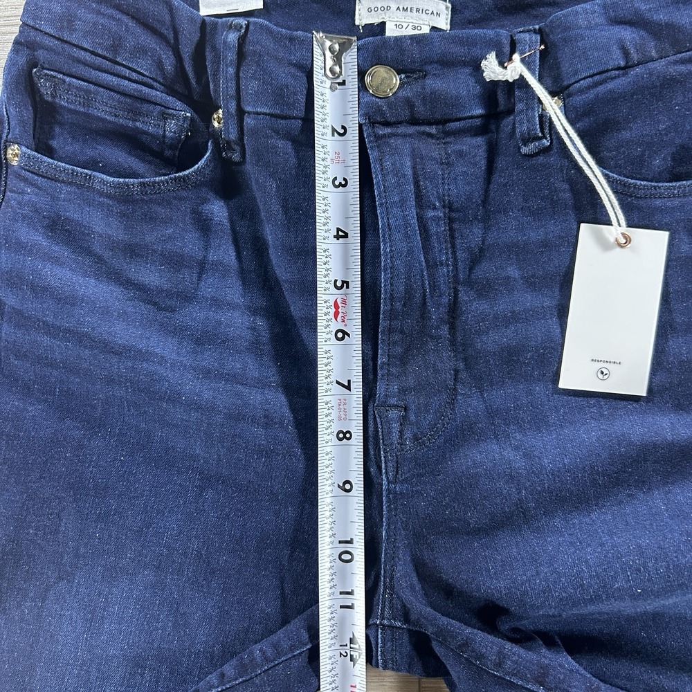 NWT Good American Size 10/30 Good Legs Dark Blue Skinny Jeans Sculpting Slimming - Picture 10 of 12